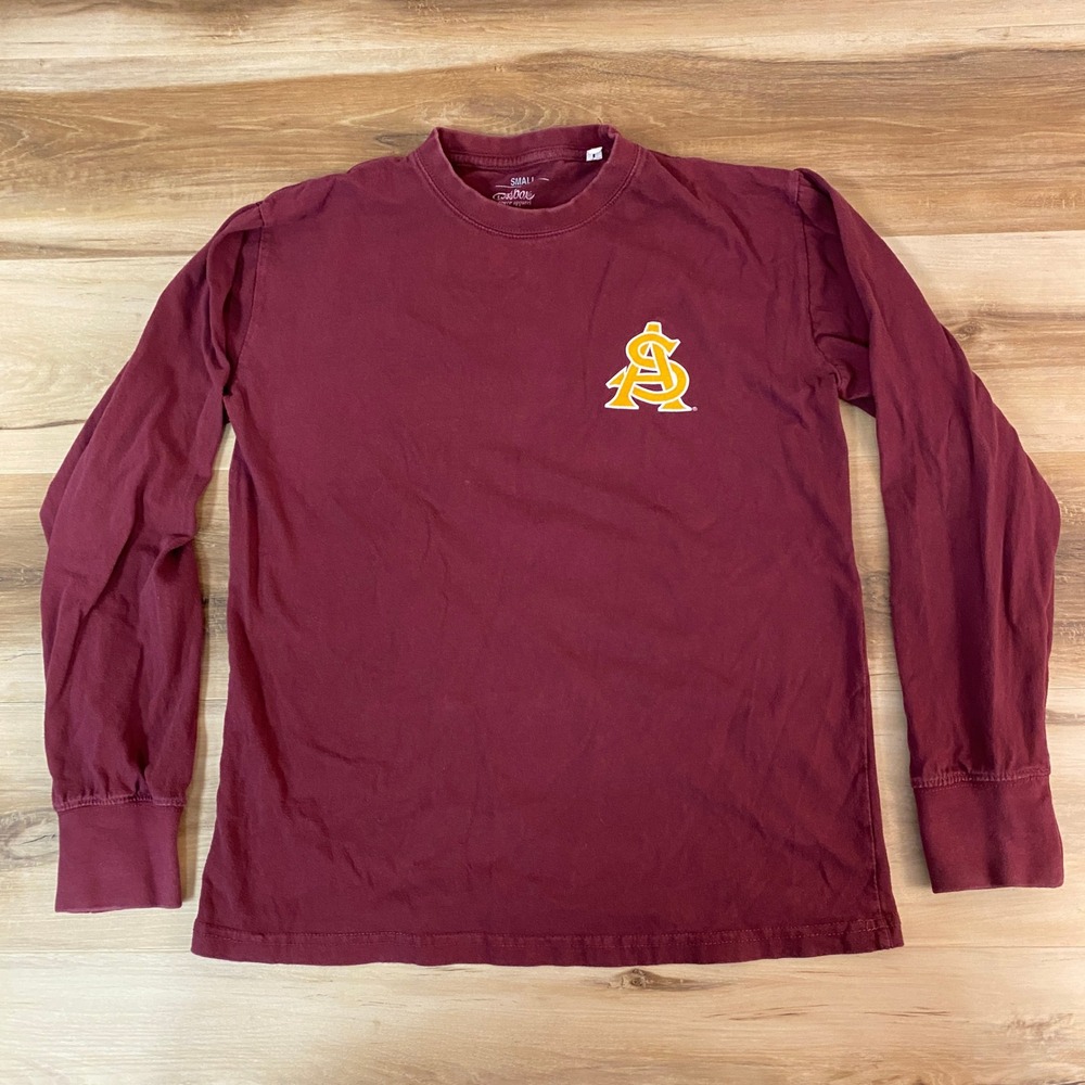 Arizona State Sun Devils Long Sleeve T Shirt Maroon ASU Mens Small